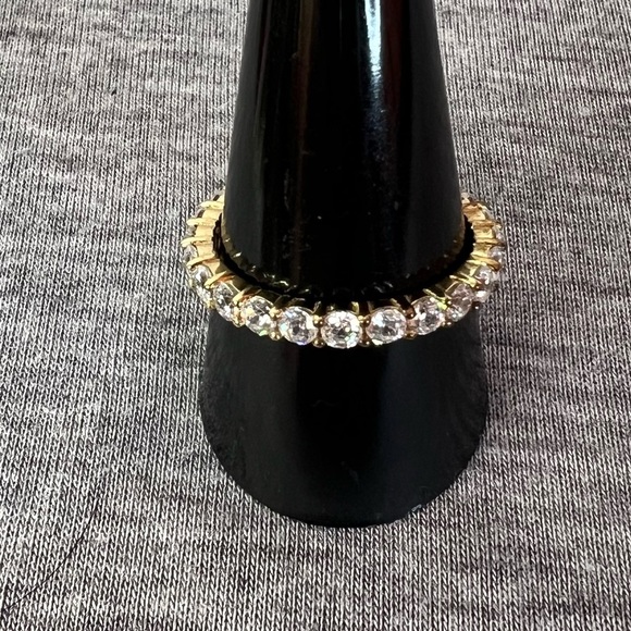 Epiphany Diamonique eternity band CZ 925 gold clad size 11 - Picture 1 of 7